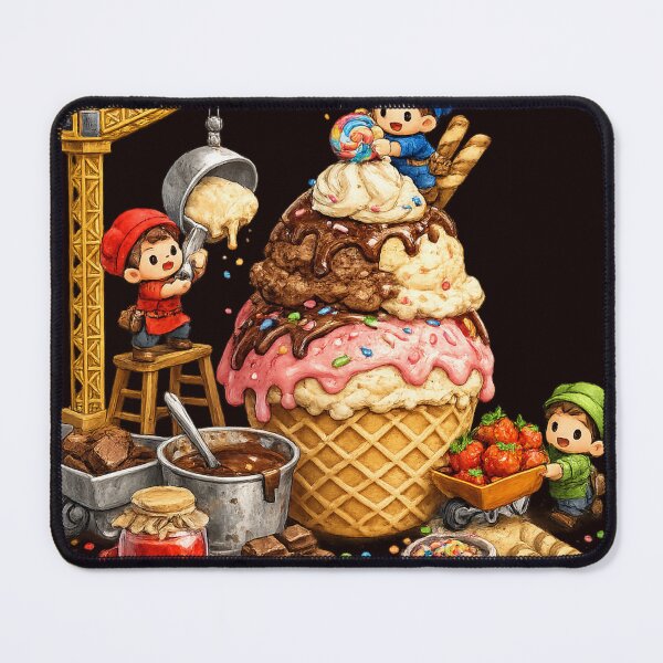 Item preview, Tiny Workers Building Giant Cupcake | Funny Food Art Design designed and sold by VasiArtLab.