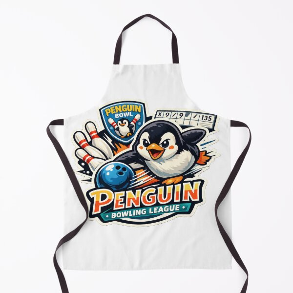 Item preview, Penguin Bowling League Retro Sports Mascot designed and sold by TheRealTaria.