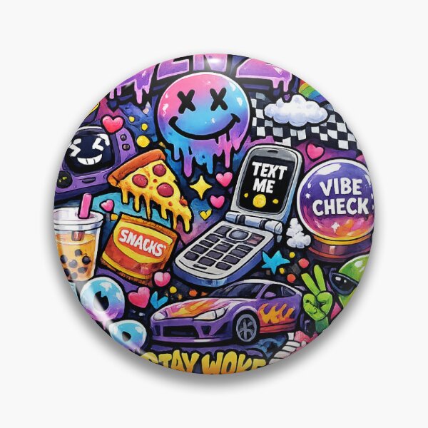 Item preview, Gen Z Chaos Sticker – No Cap Stay Woke Aesthetic | Colorful Y2K Streetwear T-Shirt Design designed and sold by LarkLeaf.