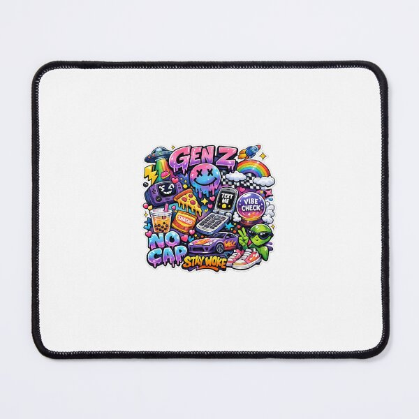Item preview, Gen Z Chaos Sticker – No Cap Stay Woke Aesthetic | Colorful Y2K Streetwear T-Shirt Design designed and sold by LarkLeaf.