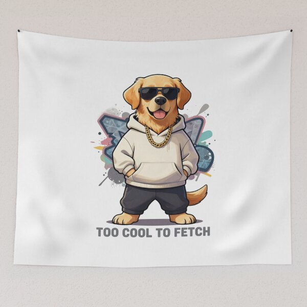 Item preview, Too Cool To Fetch - Streetwear Dog Butterfly Wings designed and sold by GoldenPaw Society.
