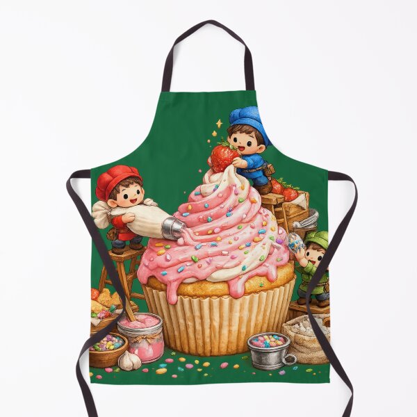 Item preview, Tiny Workers Building Giant Cupcake | Funny Food Art Design designed and sold by VasiArtLab.