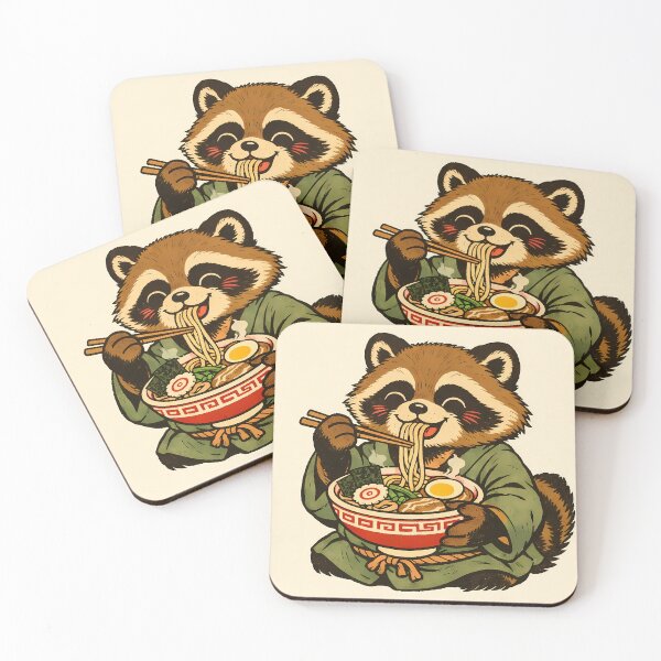 Item preview, Vintage Tanuki Ramen - Japanese Ukiyo-e Art Poster designed and sold by AuraArtistica.