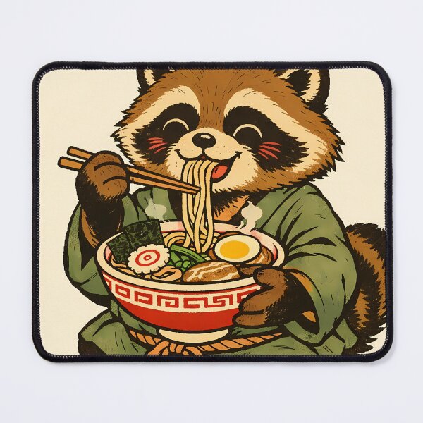 Item preview, Vintage Tanuki Ramen - Japanese Ukiyo-e Art Poster designed and sold by AuraArtistica.