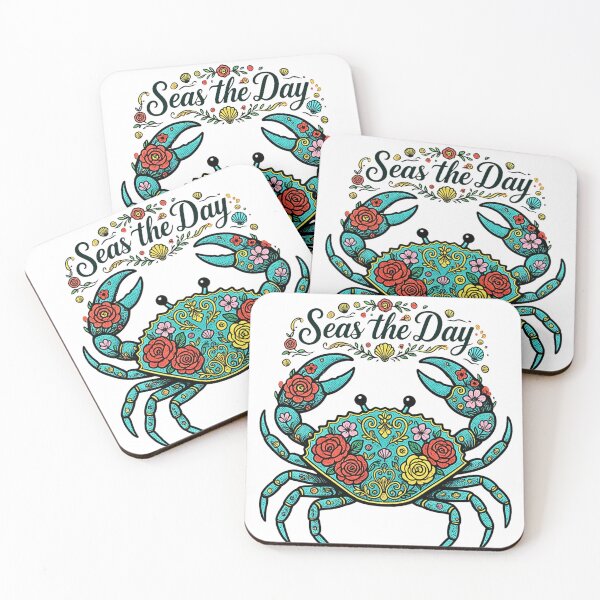 Item preview, Seas the Day Floral Crab designed and sold by Maniwarsi.