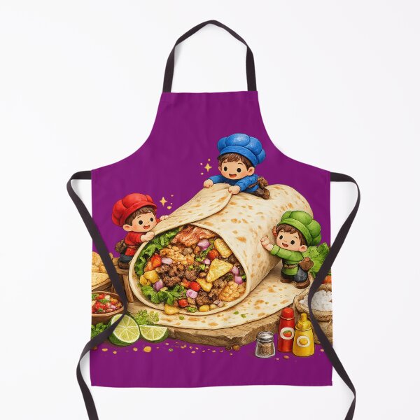 Artikelvorschau, Tiny Workers Wrapping Giant Burrito | Funny Food Art Design entworfen und verkauft von VasiArtLab.