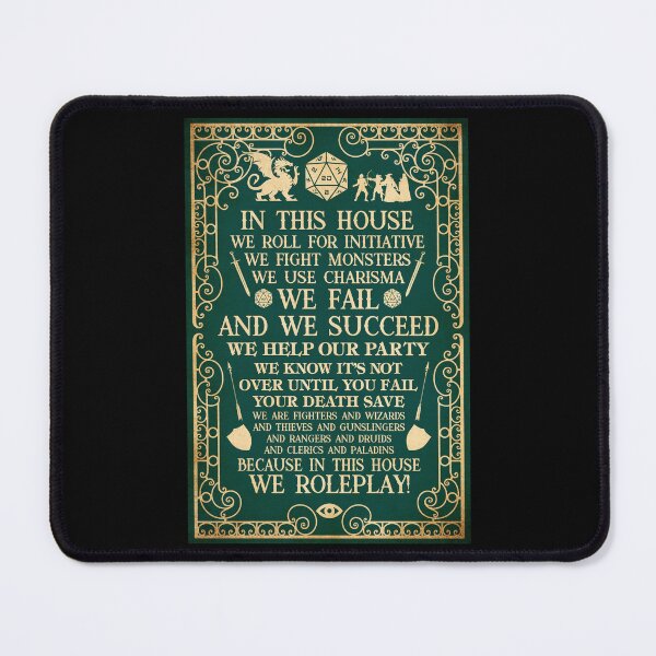 Item preview, In This House We Roleplay Poster, D&D Inspired Fantasy RPG Wall Art, Dungeons and Dragons Gamer Decor Print designed and sold by HappyGrandmaUB.