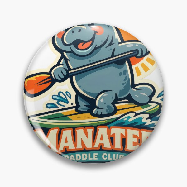 Item preview, Manatee Paddleboard Club Retro Sports Mascot designed and sold by TheRealTaria.