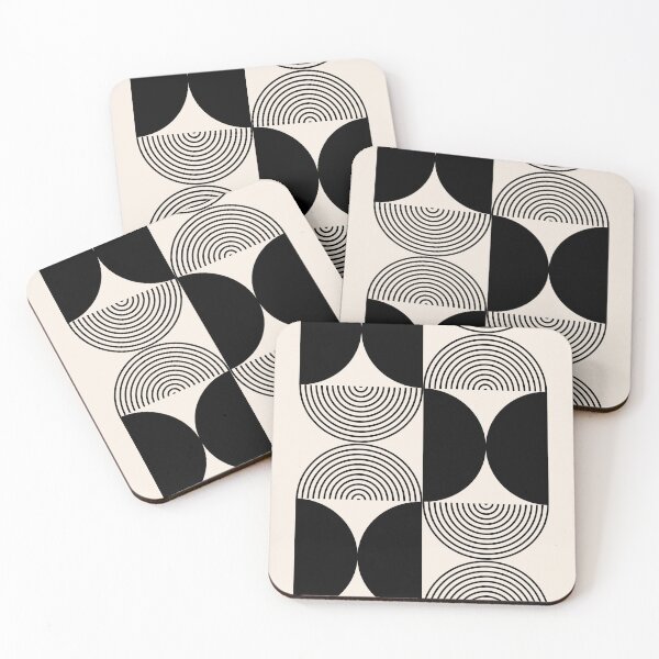 Item preview, Bauhaus Monochrome Geometric Semi-Circle designed and sold by FaizArtShop.