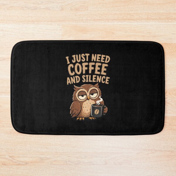 Item preview, I Just Need Coffee And Silence Funny Owl designed and sold by Digital Dreamtales.