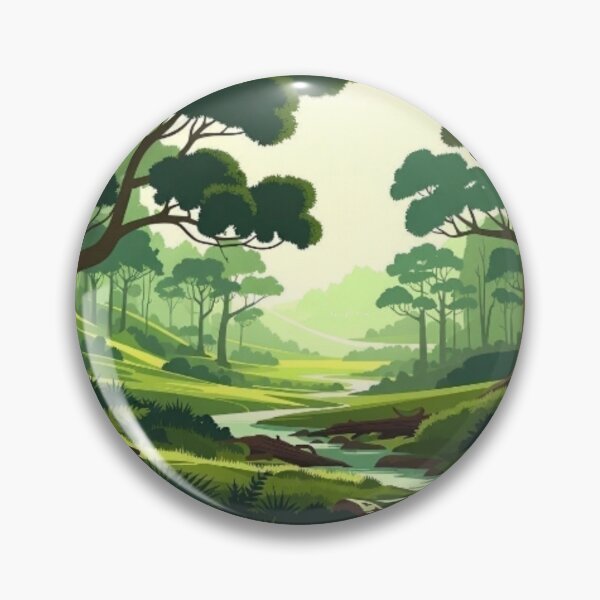 Item preview, Tranquil Forest Valley Stream - Earthy Woodland Landscape Art designed and sold by Nexus Space.