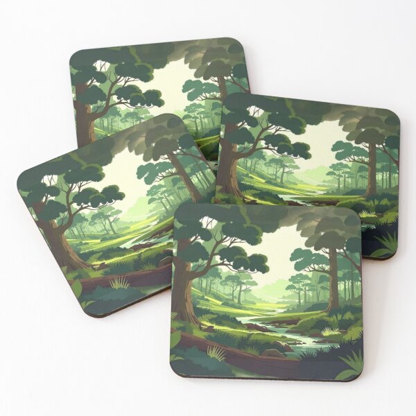 Item preview, Tranquil Forest Valley Stream - Earthy Woodland Landscape Art designed and sold by Nexus Space.