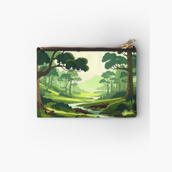 Item preview, Tranquil Forest Valley Stream - Earthy Woodland Landscape Art designed and sold by Nexus Space.