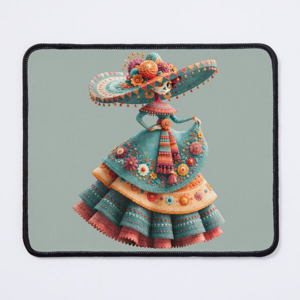 Item preview, Dia de Muertos Catrina Lady | Floral Sombrero Mexican Art designed and sold by MythicMood.