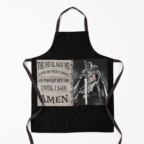 Item preview, The Devil Saw Me With My Head Down Until I Said Amen Knight Templar Christian Faith Quote Gift designed and sold by HappyGrandmaUB.
