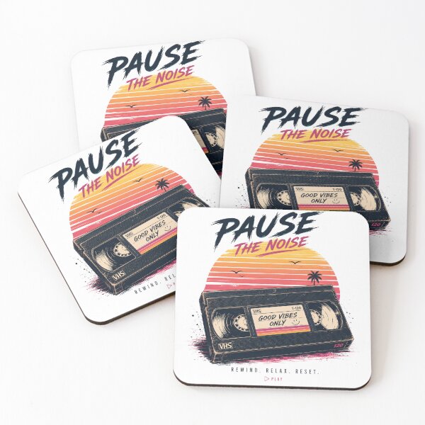 Item preview, Pause the Noise – Retro VHS Sunset designed and sold by WakeUpByLuki.