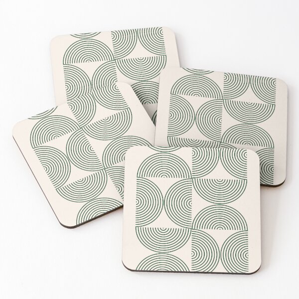Item preview, Bauhaus Dark Green Line Art Geometric designed and sold by FaizArtShop.