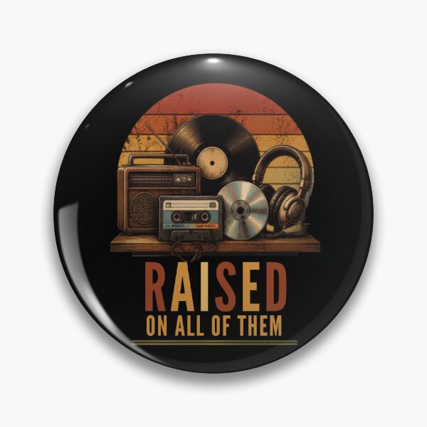 Item preview, Raised On All of Them Vintage Music Media Retro Shelf Design designed and sold by La-Nuna.