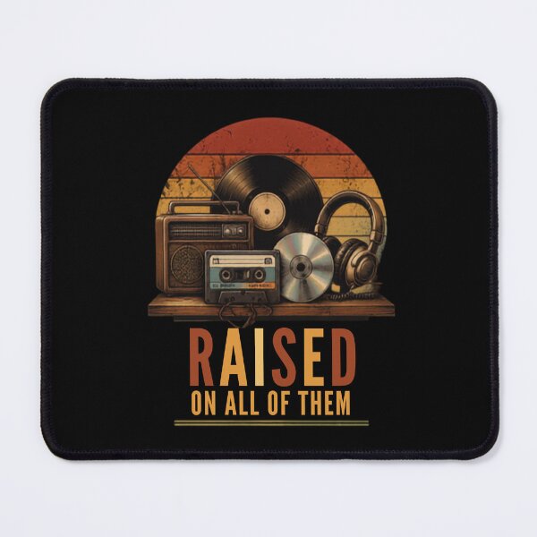 Item preview, Raised On All of Them Vintage Music Media Retro Shelf Design designed and sold by La-Nuna.