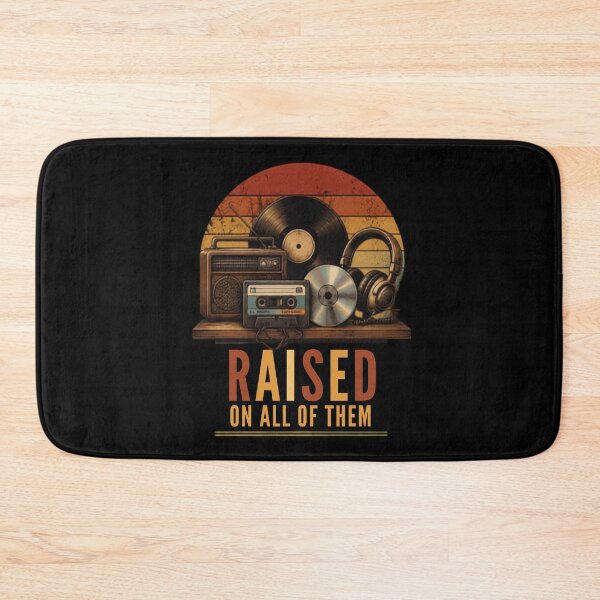 Item preview, Raised On All of Them Vintage Music Media Retro Shelf Design designed and sold by La-Nuna.