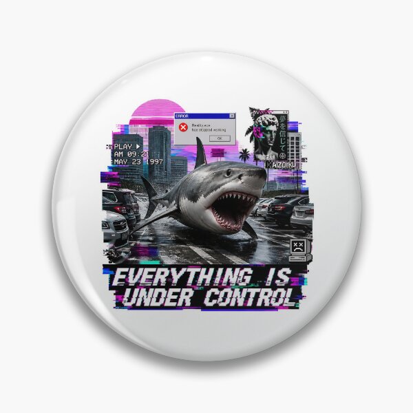 Item preview, Everything Is Under Control - Vaporwave Shark Meme designed and sold by RareVisuals.