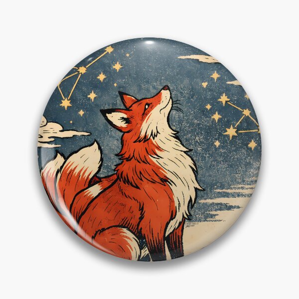 Item preview, Celestial Kitsune Fox - Japanese Ukiyo-e Starry Night Poster designed and sold by AuraArtistica.