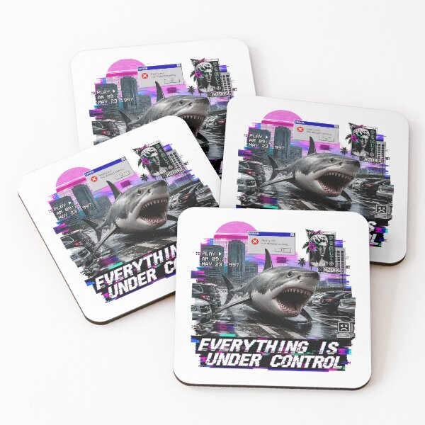 Item preview, Everything Is Under Control - Vaporwave Shark Meme designed and sold by RareVisuals.