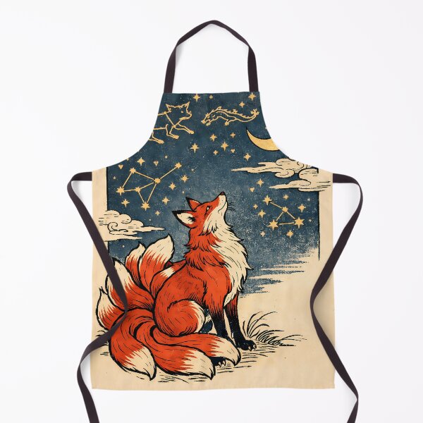 Item preview, Celestial Kitsune Fox - Japanese Ukiyo-e Starry Night Poster designed and sold by AuraArtistica.