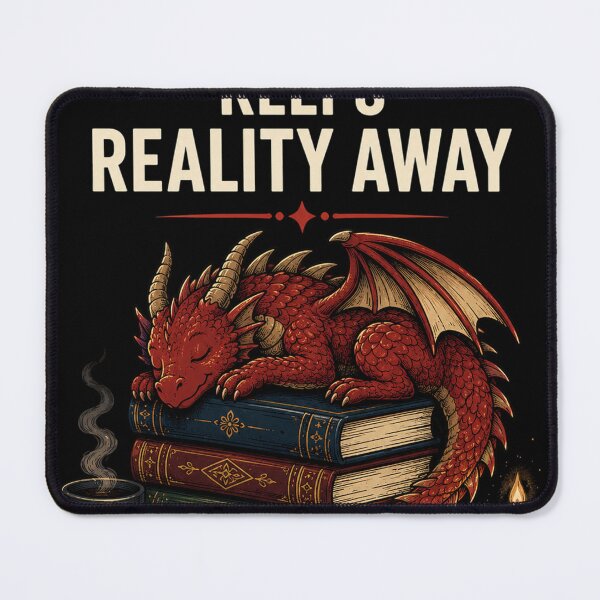 Item preview, A Book A Day Keeps Reality Away Dragon designed and sold by Digital Dreamtales.