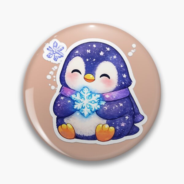 Item preview, Cute Penguin Holding Snowflake Sticker | Kawaii Winter Penguin | Cozy Snow Animal | Pastel Blue Penguin Gift designed and sold by StyloStudio.