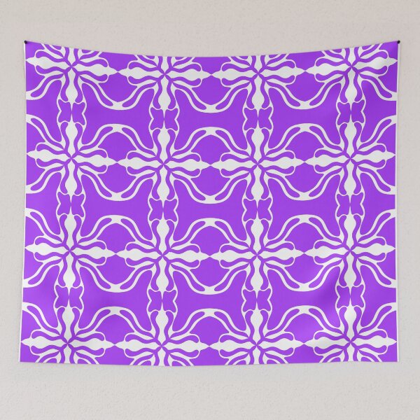 Item preview, Elegant Violet and White Mediterranean Damask Seamless Pattern designed and sold by VOYID ART STUDIO.