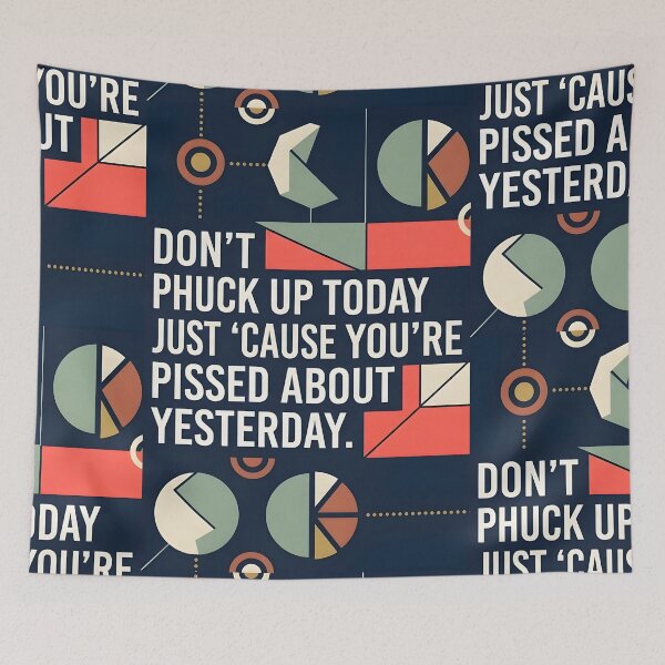 Item preview, Don't Phuck Up Today Retro Typography Poster | Inspirational Geometric Abstract Wall Art | Mid Century Modern Quote Print | Bold Minimalist Office Decor designed and sold by SergioMiklos.