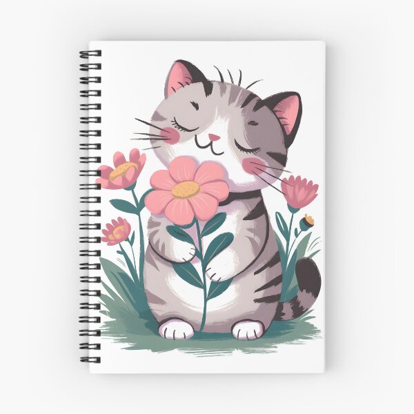 Item preview, Cute Watercolor Cat with Flowers designed and sold by BobaTeeStore.