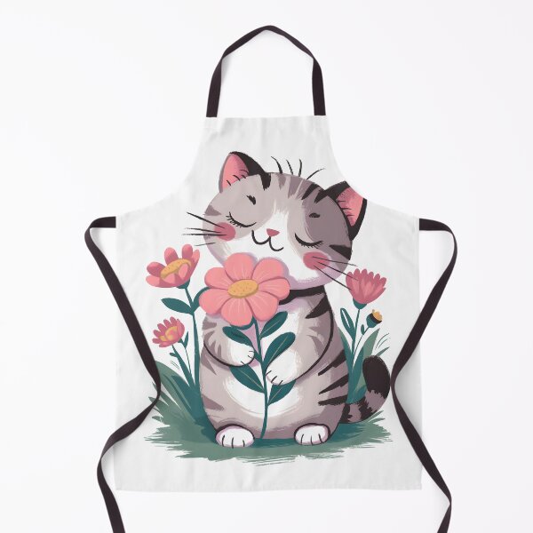 Item preview, Cute Watercolor Cat with Flowers designed and sold by BobaTeeStore.