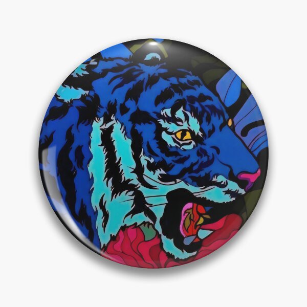 Item preview, Pop Art Blue Tiger Roaring in Tropical Jungle designed and sold by veyraatelier.