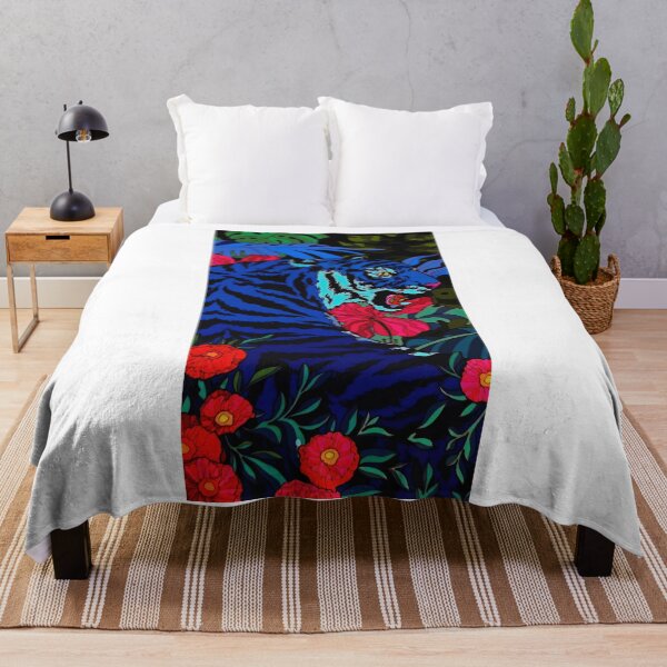 Item preview, Pop Art Blue Tiger Roaring in Tropical Jungle designed and sold by veyraatelier.
