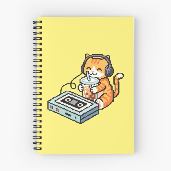 Item preview, Kawaii Pixel Orange Tabby Cat Drinking Boba For Retro 90s Kids designed and sold by roarsomethings.