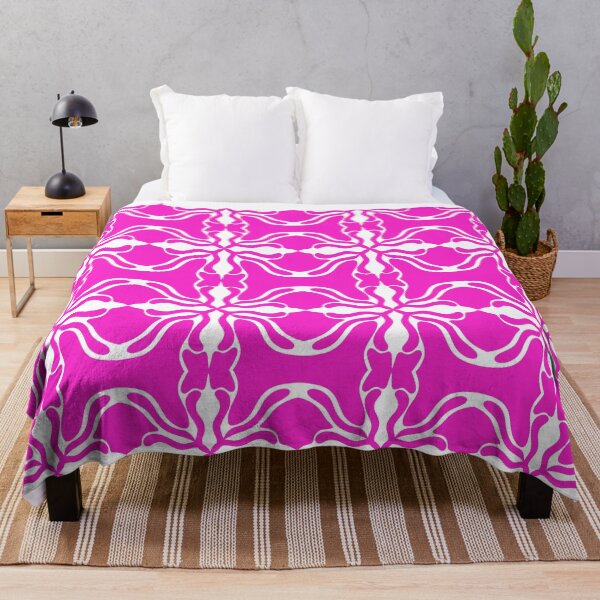 Item preview, Elegant Vibrant Pink and White Mediterranean Damask Seamless Pattern designed and sold by VOYID ART STUDIO.