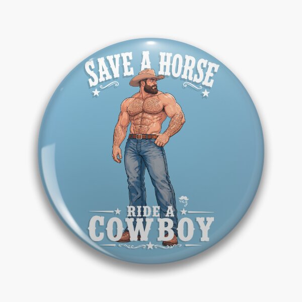 Item preview, Save A Horse Ride A Cowboy - hairy bara muscle bear designed and sold by VeryEnglishGent.