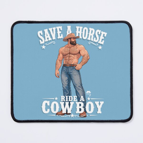 Item preview, Save A Horse Ride A Cowboy - hairy bara muscle bear designed and sold by VeryEnglishGent.