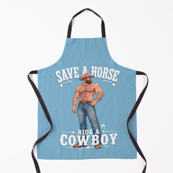 Item preview, Save A Horse Ride A Cowboy - hairy bara muscle bear designed and sold by VeryEnglishGent.