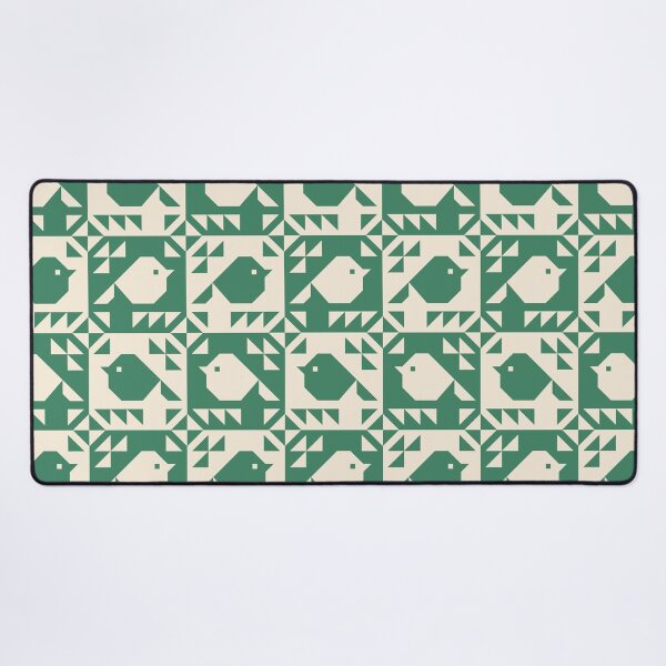 Item preview, Sparrows Quilt Blocks Green and Cream designed and sold by Pinkdeer Designs.