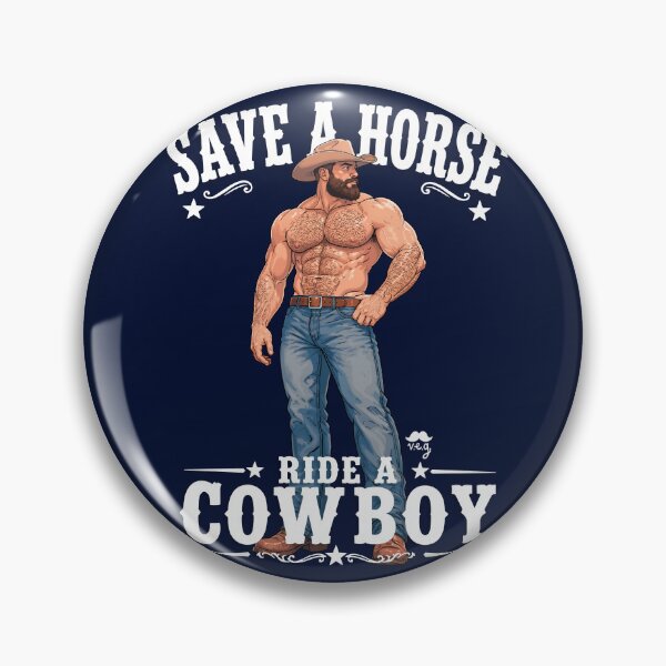 Item preview, Save A Horse Ride A Cowboy - hairy bara muscle bear designed and sold by VeryEnglishGent.
