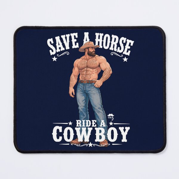 Item preview, Save A Horse Ride A Cowboy - hairy bara muscle bear designed and sold by VeryEnglishGent.