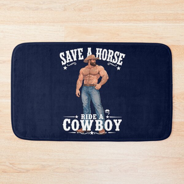 Item preview, Save A Horse Ride A Cowboy - hairy bara muscle bear designed and sold by VeryEnglishGent.