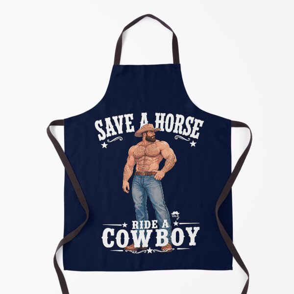 Item preview, Save A Horse Ride A Cowboy - hairy bara muscle bear designed and sold by VeryEnglishGent.