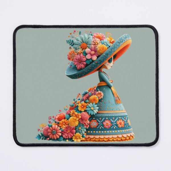 Item preview,  Dia de Muertos Catrina Lady | Floral Sombrero Mexican Art designed and sold by MythicMood.