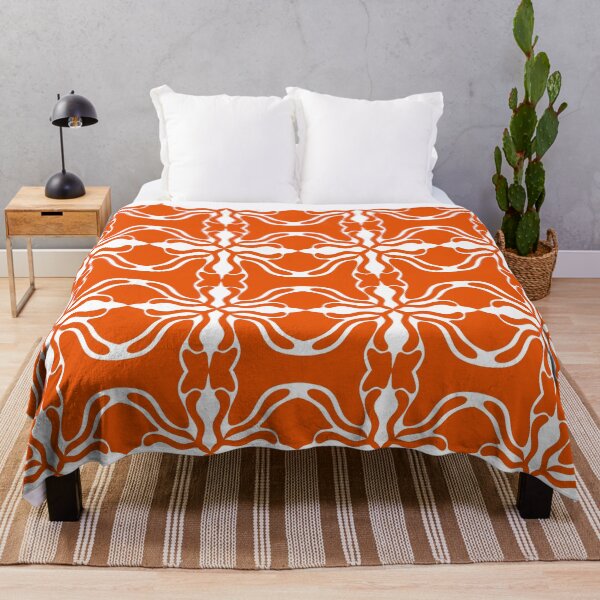 Item preview, Elegant Terracotta Orange and White Mediterranean Damask Seamless Pattern designed and sold by VOYID ART STUDIO.