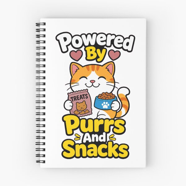 Item preview, Powered By Purrs And Snacks Funny Cat designed and sold by VisualArtsOasis.