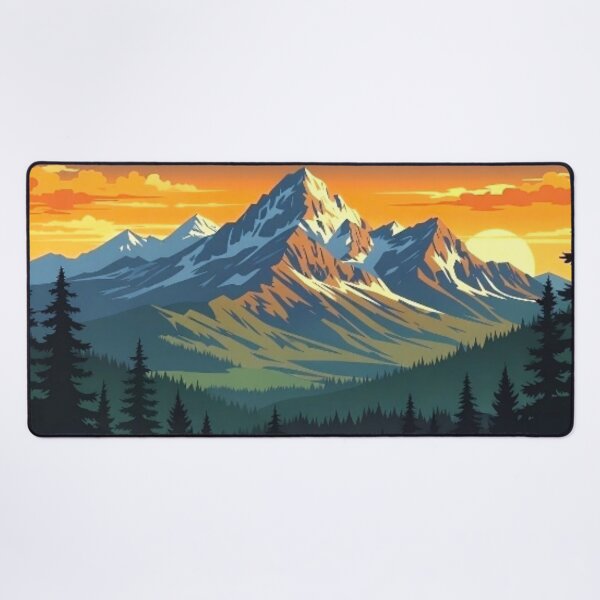 Item preview, Mountain Sunset Landscape - Epic Alpine Peak at Golden Hour designed and sold by Nexus Space.